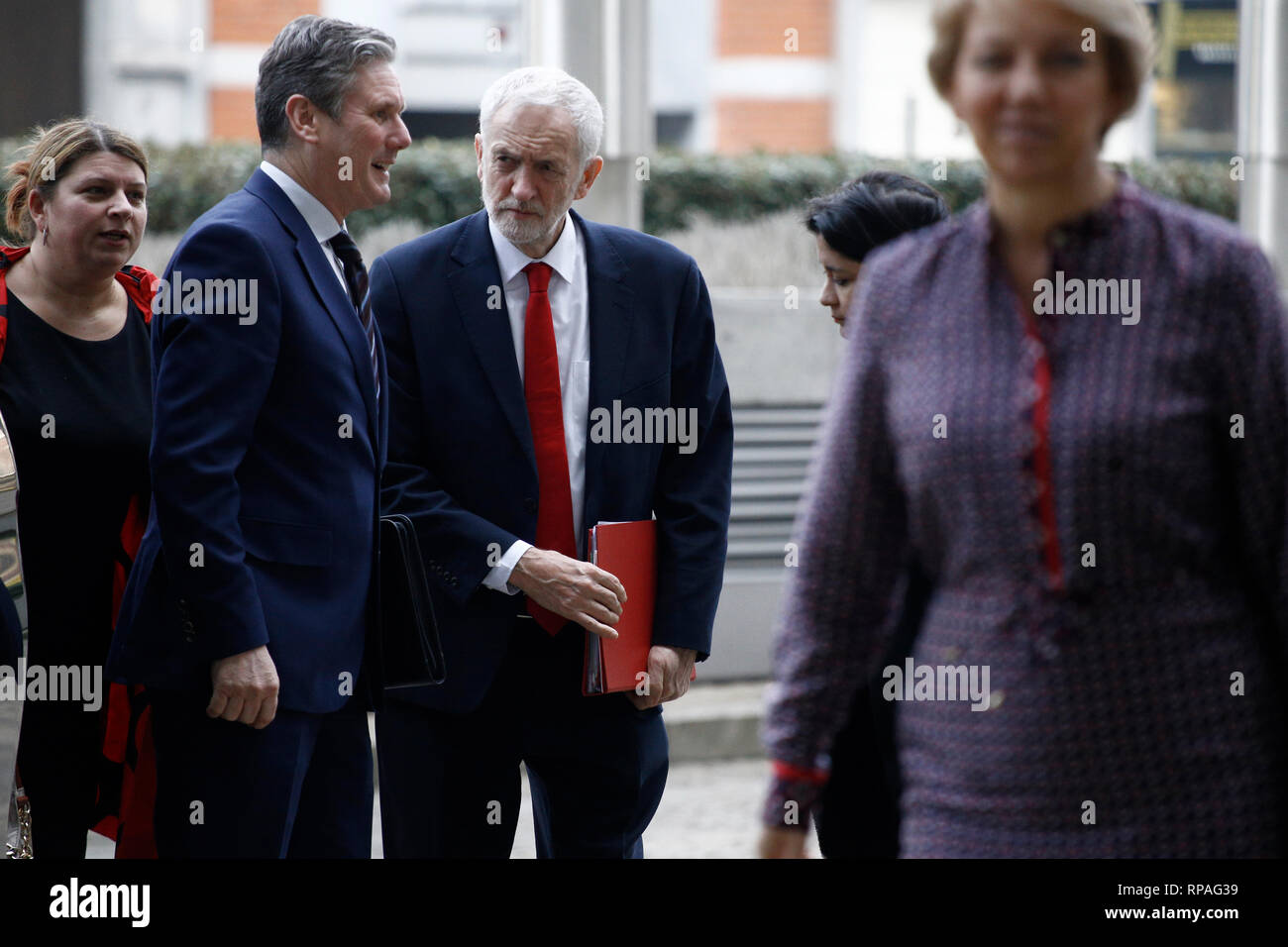 Bruxelles, Belgique. 21 février 2019. Visite de Jeremy Corbyn, leader du parti travailliste britannique et chef de l'opposition britannique, à la Commission européenne. Alexandros Michailidis/Alamy Live News Banque D'Images