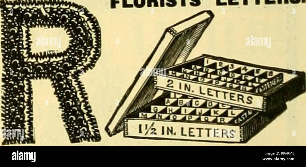 . La fleuriste américain : un journal hebdomadaire pour le commerce. La floriculture ; fleuristes. BURNS ET TUE. Riverside, R. I. expédier un autre sac de la Fumigation Genre poudre de tabac. Il brûle très bien et tue les insectes. P. L. SCHELLINGER. Paga mer 861. Il n'est pas... ce que vous payez pour l'adver- tisement mais ce que l'adver- tisement vous paie. Il paye pour faire de la publicité dans l'American Fleuriste. Fleuriste Boston Lettre Rendez-vous. MAlfCriCTUBERS   »^m OP s^^FLORISTS' LETTRES.. GUT BOÎTES À FLEURS jeu boîte en bois joliment colorés et vai ; nUhed, 18x30x13 pris dans deux sectlpng, une pour la taille eaih lettre, donné avec flraf ou Banque D'Images