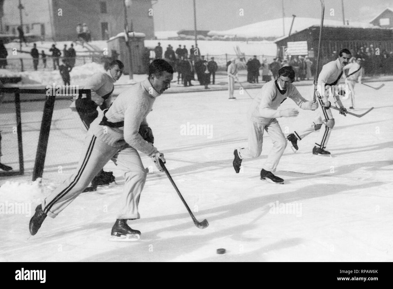 Chamonix, le hockey sur glace jeu international, 1920-1930 Banque D'Images