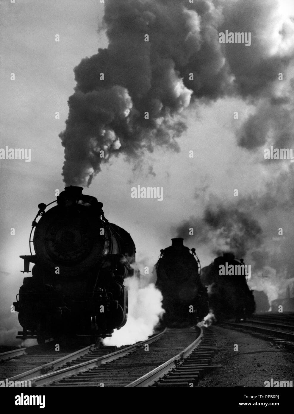 Locomotives à vapeur, 1952 Banque D'Images