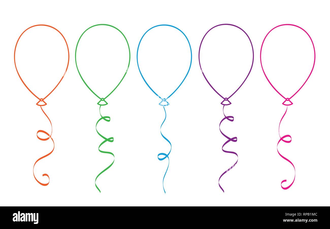 Ballons colorés pour Coloring Book isolé sur fond blanc vector illustration EPS10 Illustration de Vecteur