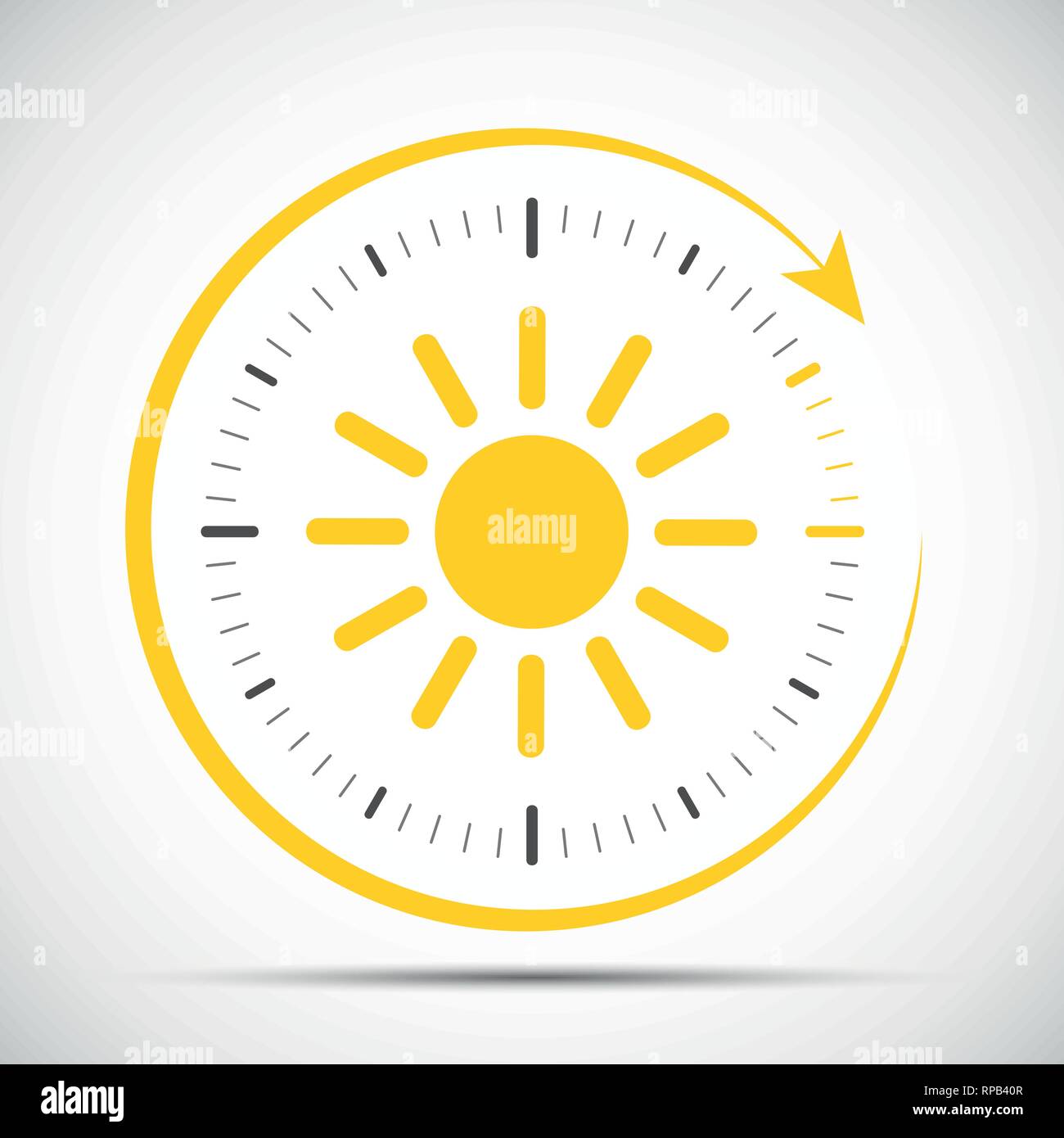 Horloge avec l'heure d'été soleil illustration change Vector EPS10 Illustration de Vecteur