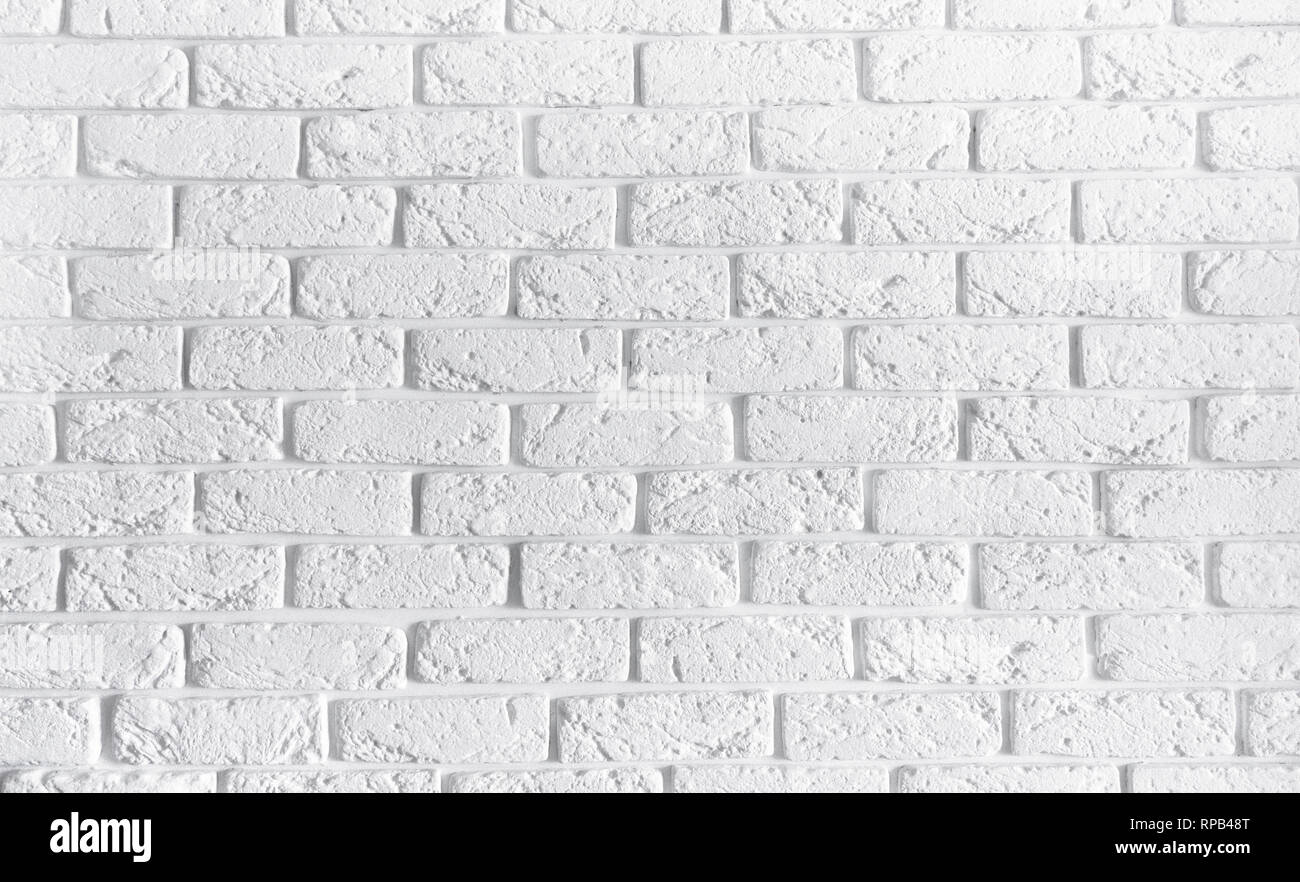 Mur de brique blanc vide home intérieur design background texture, copy space Banque D'Images