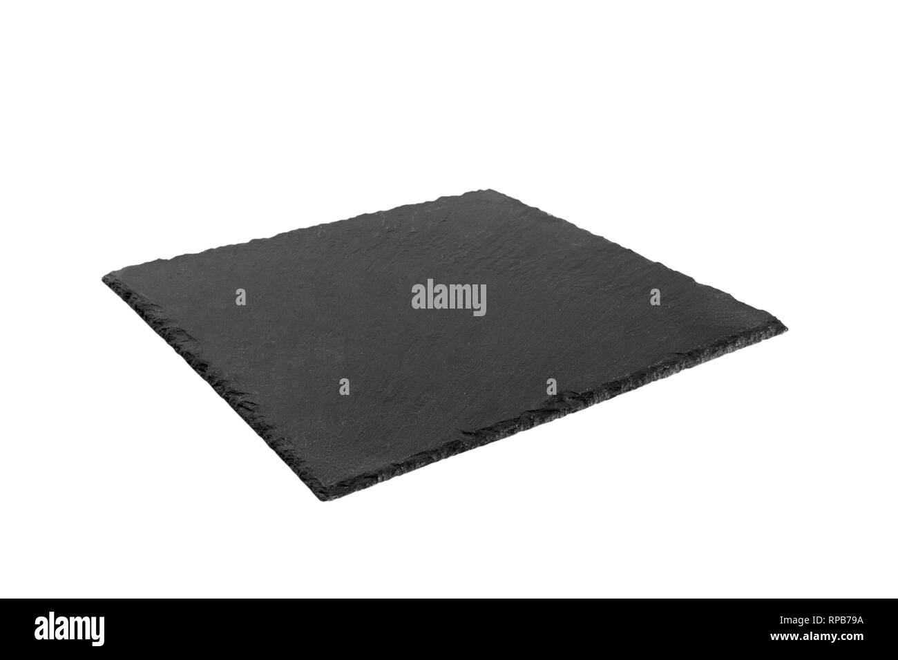 Carré noir vide plaque ardoise isolé sur fond blanc. conseil d'ardoise isolé. Banque D'Images