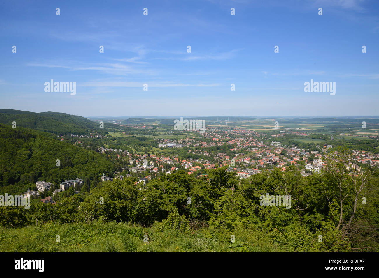 Blick vom Großen Bihlerdorf, Bad Harzburg, Harz, Niedersachsen, Deutschland Banque D'Images Blick vom Großen Bihlerdorf, Bad Harzburg, Harz, Niedersachsen, Deutschland Banque D'Images
