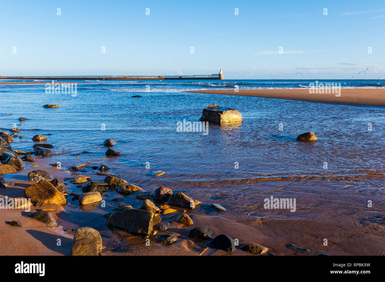 Blyth South Beach, Blyth, Northumberland, Angleterre Banque D'Images