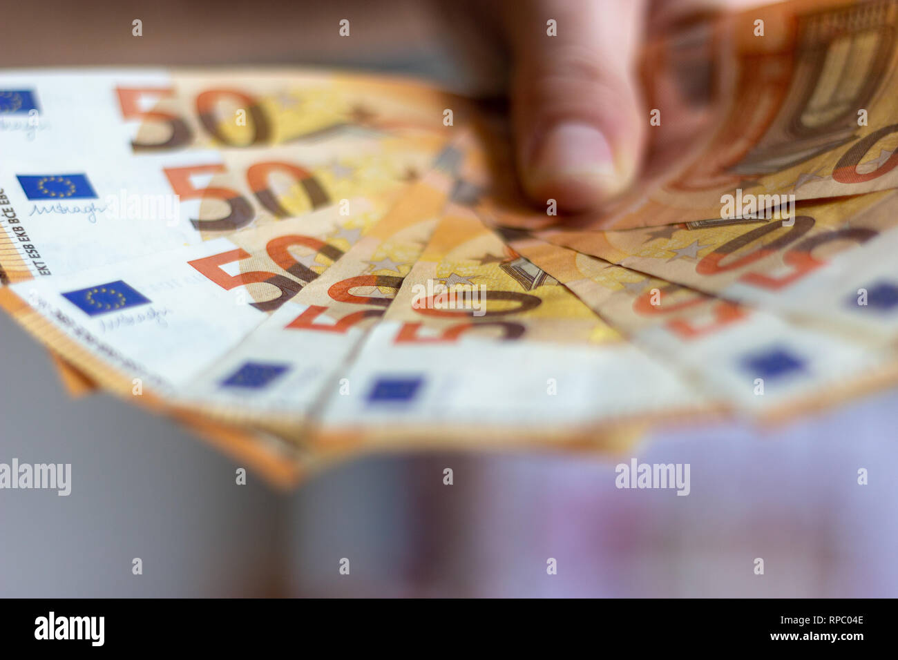 Billets de 50 euros Banque D'Images