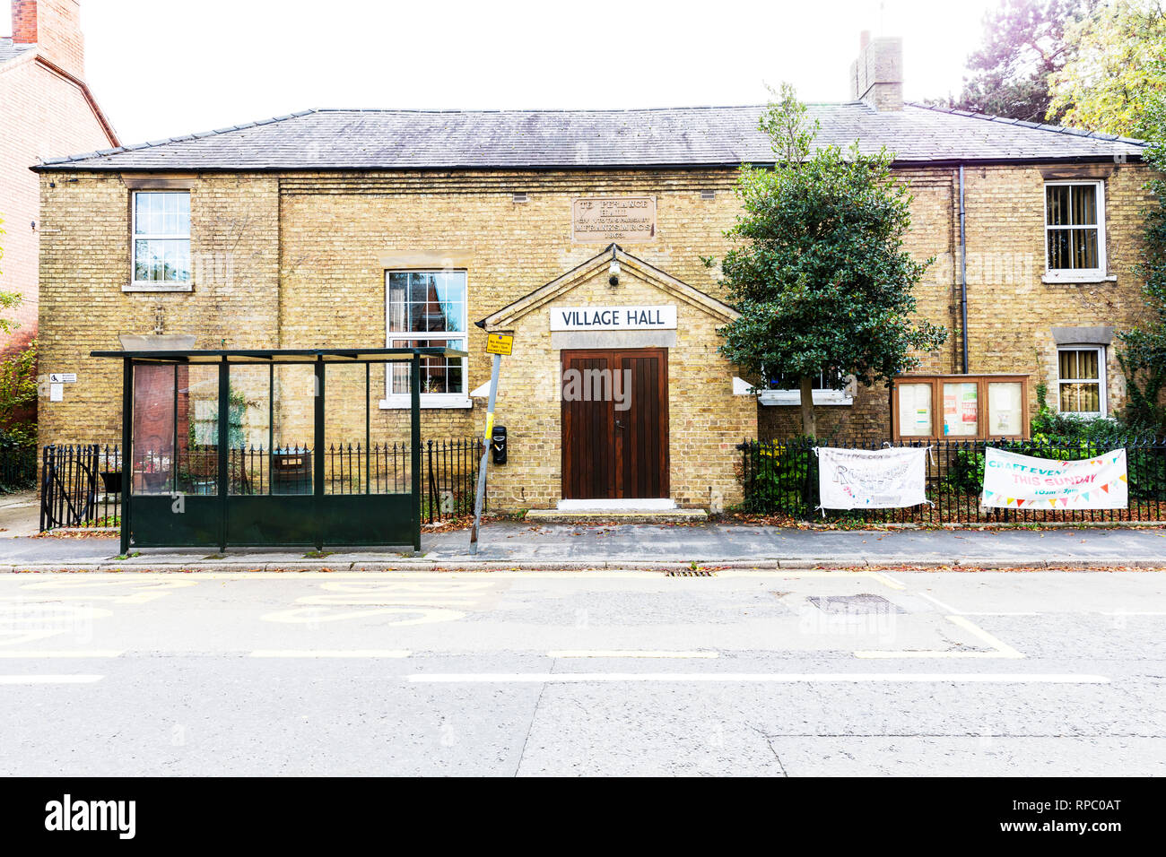 Heckington Village Hall, Heckington Temperance Hall, Village Hall, bâtiment, extérieur, signer, historique, dans des salles paroissiales, Lincolnshire, Royaume-Uni, village hall Banque D'Images