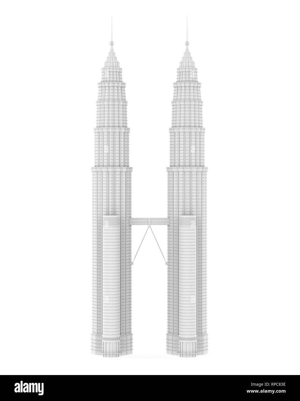 Kuala Lumpur Twin Tower Isolated Banque D'Images