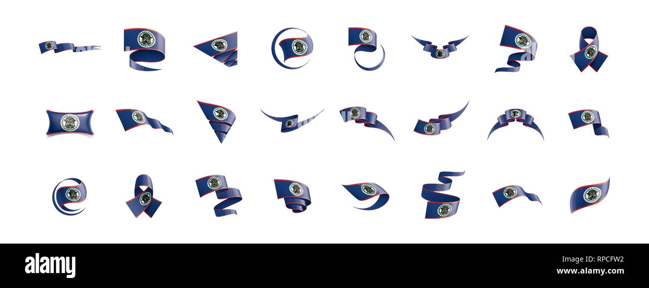 Pavillon du Belize, vector illustration sur fond blanc Illustration de Vecteur