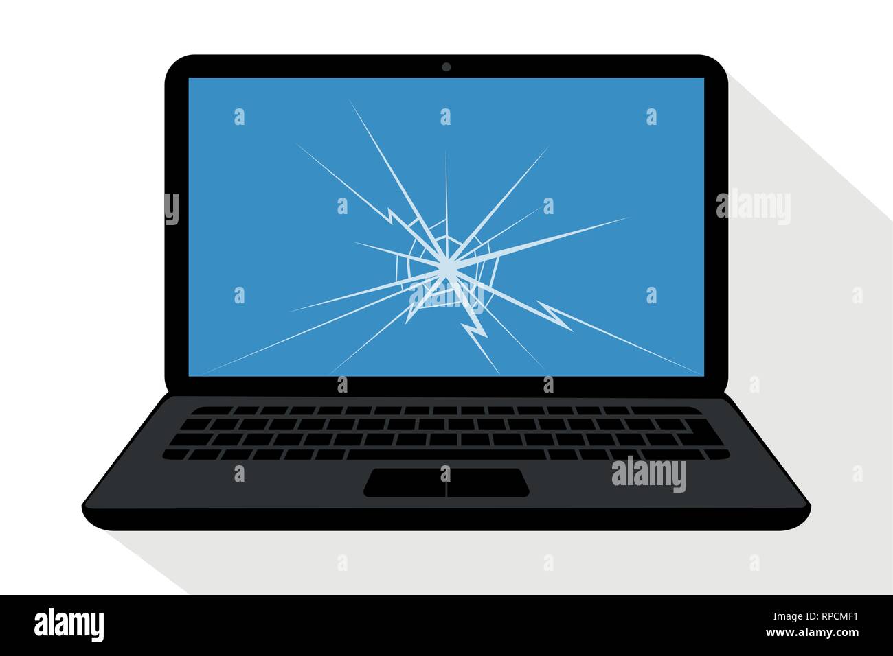 Ordinateur portable avec écran cassé crack illustration vecteur EPS10 Illustration de Vecteur