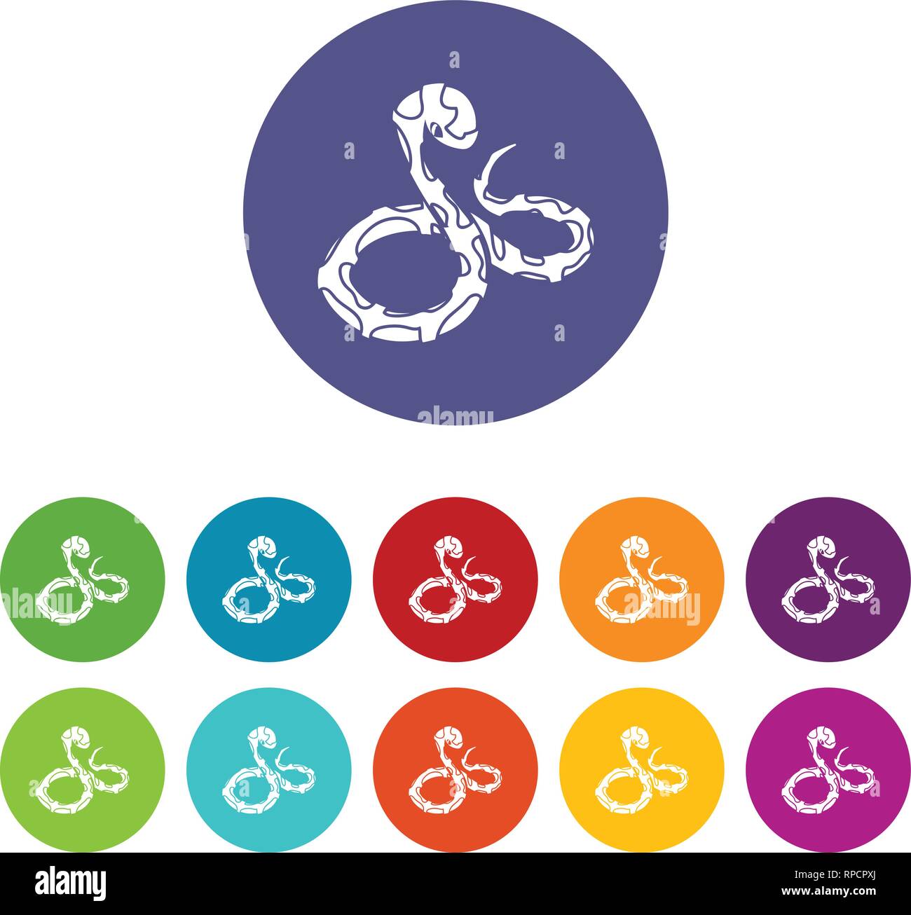 Serpent Boa icons set vector color Illustration de Vecteur