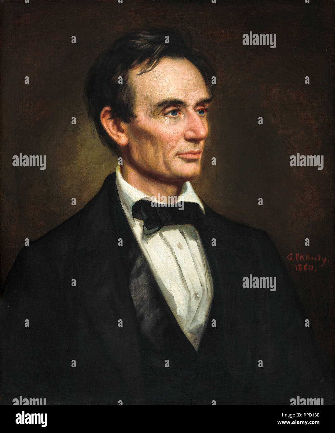 Abraham Lincoln, 1860, portrait par George Peter Alexander Healy Banque D'Images