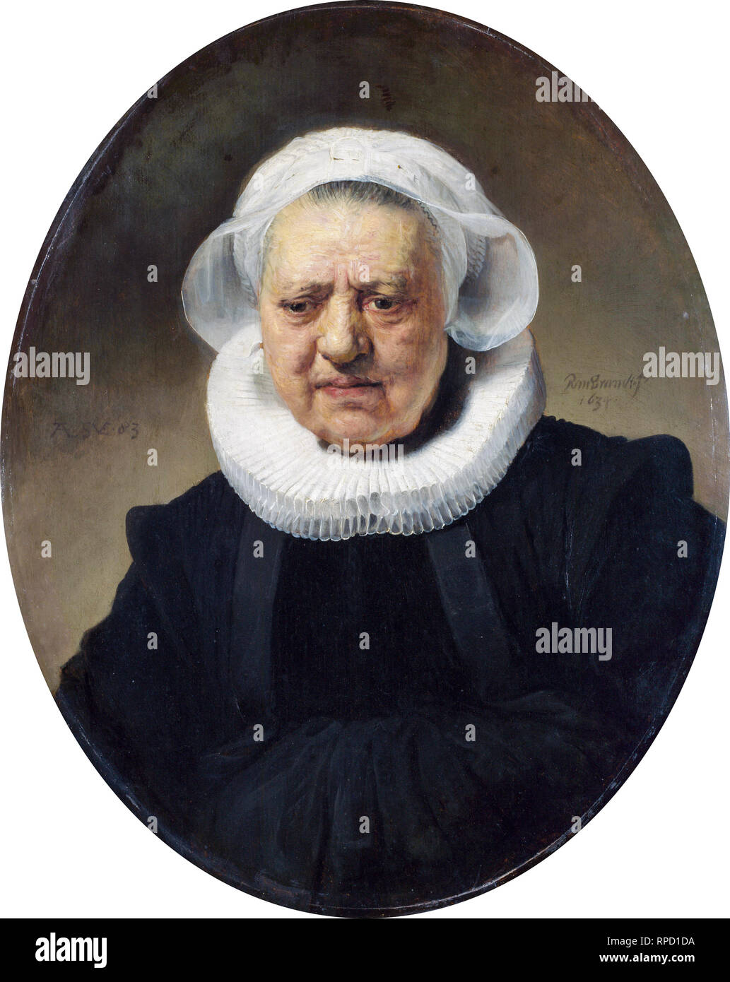 Portrait d'Aechje Claesdr, Rembrandt, 1634, peinture Banque D'Images