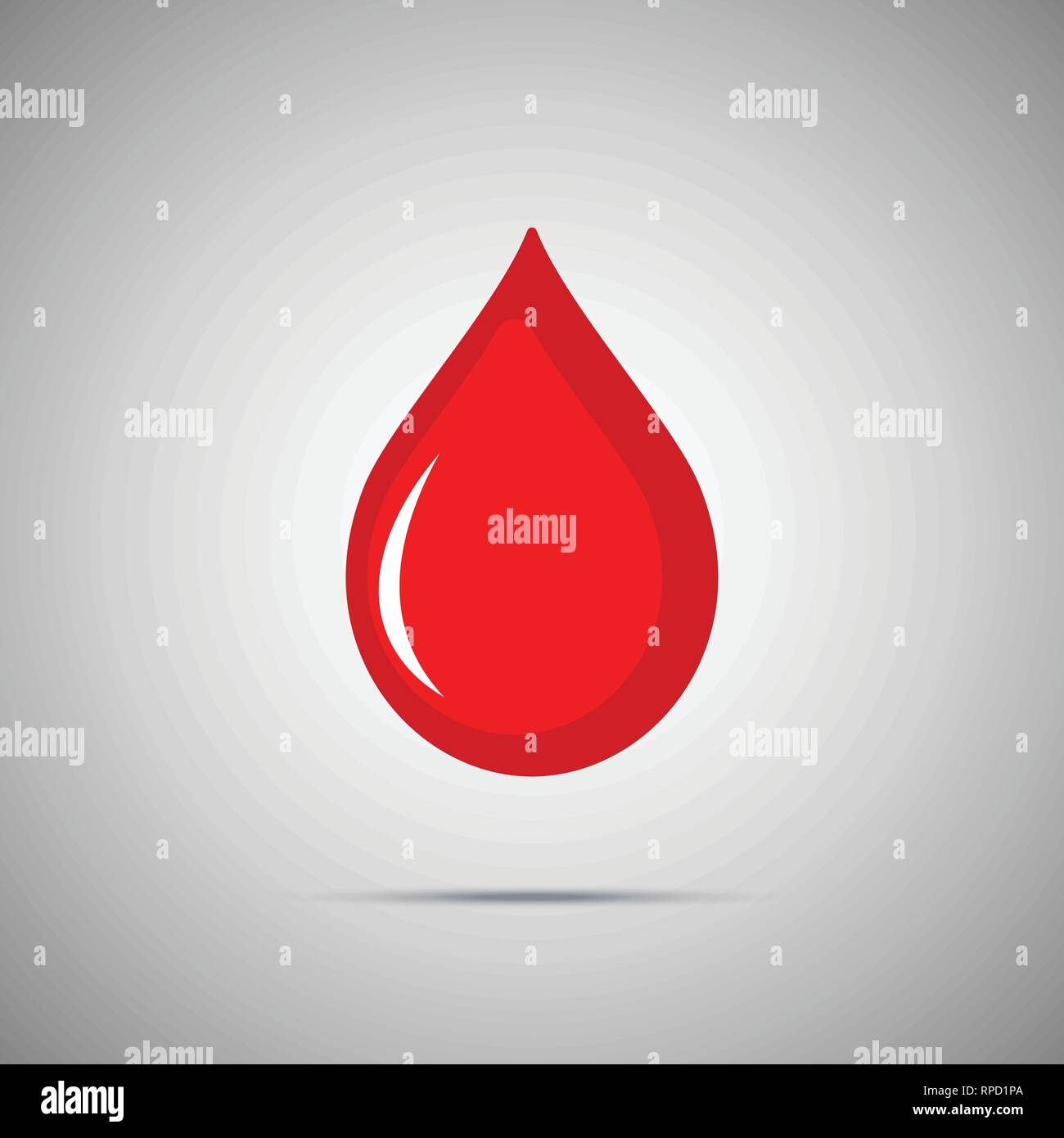 Icône Vecteur de sang. Le symbole rouge à plat chute Illustration de Vecteur