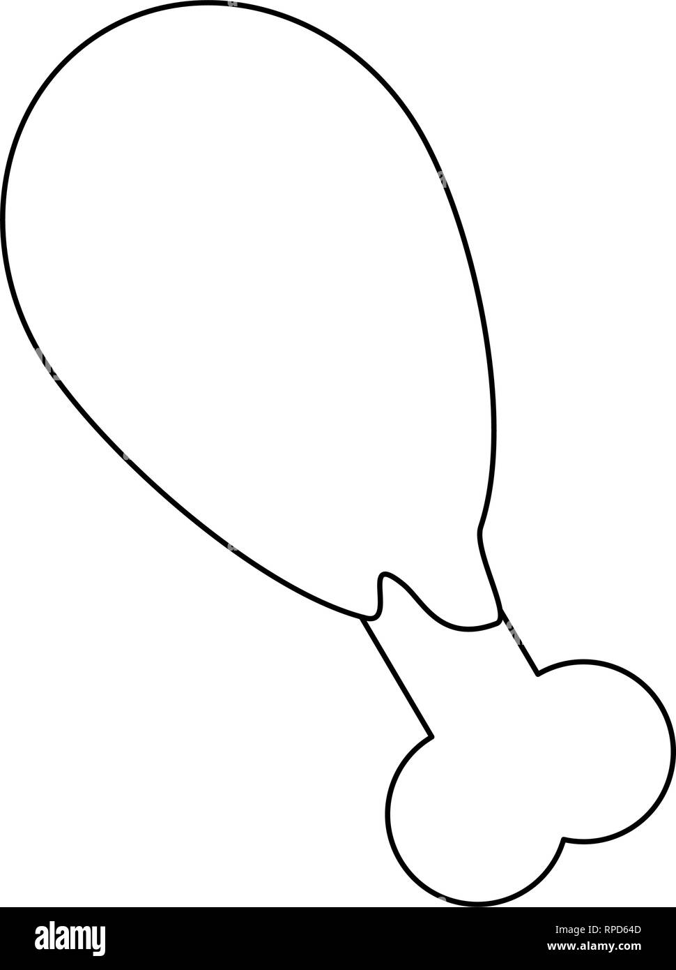 Cuisse de poulet Alimentation Photographie noir et blanc Illustration de Vecteur