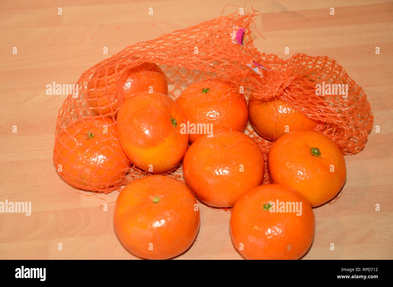 Sac de mandarines, bonne nourriture, 5 par jour Banque D'Images