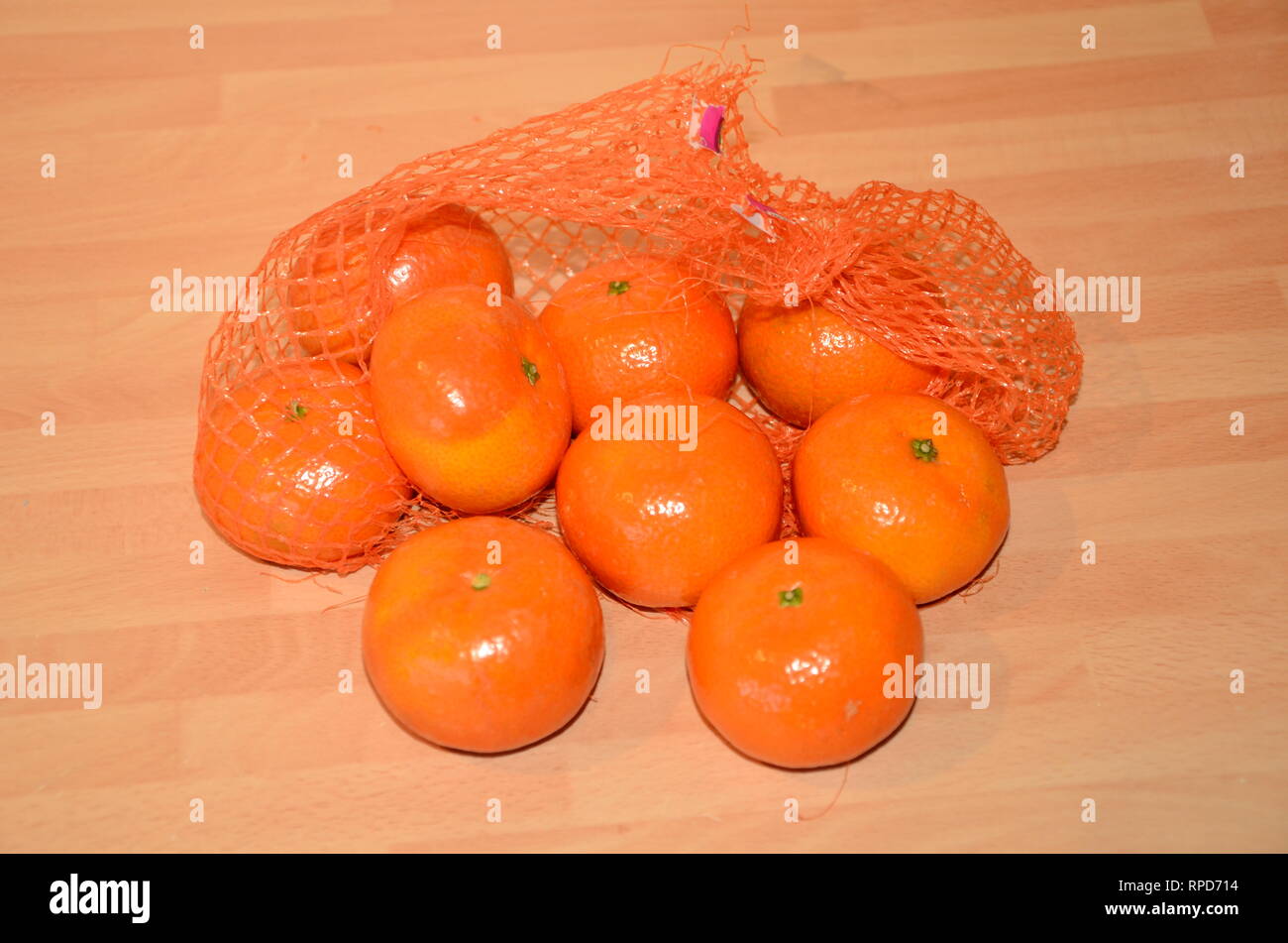 Sac de mandarines, bonne nourriture, 5 par jour Banque D'Images