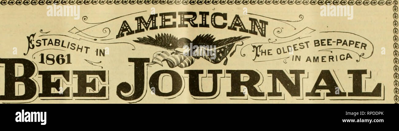 . American Bee Journal. La culture de l'abeille ; les abeilles. ®e®®^®®®e®e®®®e""®"® e®e"e&Lt ;* ®®e®®®®®®®®®®®®®®®:i ae86j'^'*. &Gt ;* entré à l'Post-Offlce Mail-Matter à Chicago comme officier. QEORQE W. YORK, éditeur. CHICAGO, ILLINOIS, AVRIL 7,1904. VoLXLIV-Nal4. c Commentaires J'Bee-Supplies de commande. On a coutume d'offrir chaque année une suggestion aux acheteurs de l'apiculture des fournitures à commander sans tarder. Bien qu'il ne peut jamais y avoir une autre saison comme celle de l',)03, mais il y a toujours un certain nombre de ceux qui ont mis sur la commande des fournitures nécessaires jusqu'à ce que le moment venu, urgent- qui est habituellement je Banque D'Images