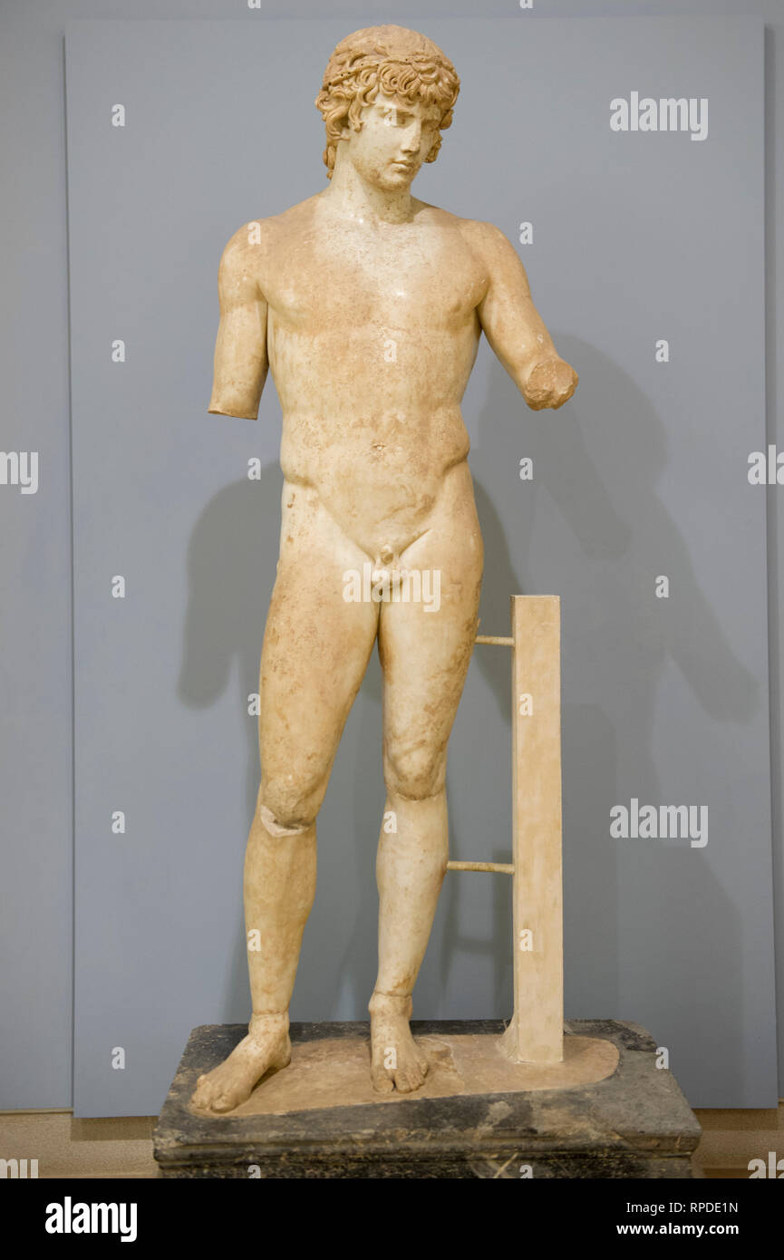 Statue, Musée archéologique de Delphes, Delphi, Grèce Banque D'Images