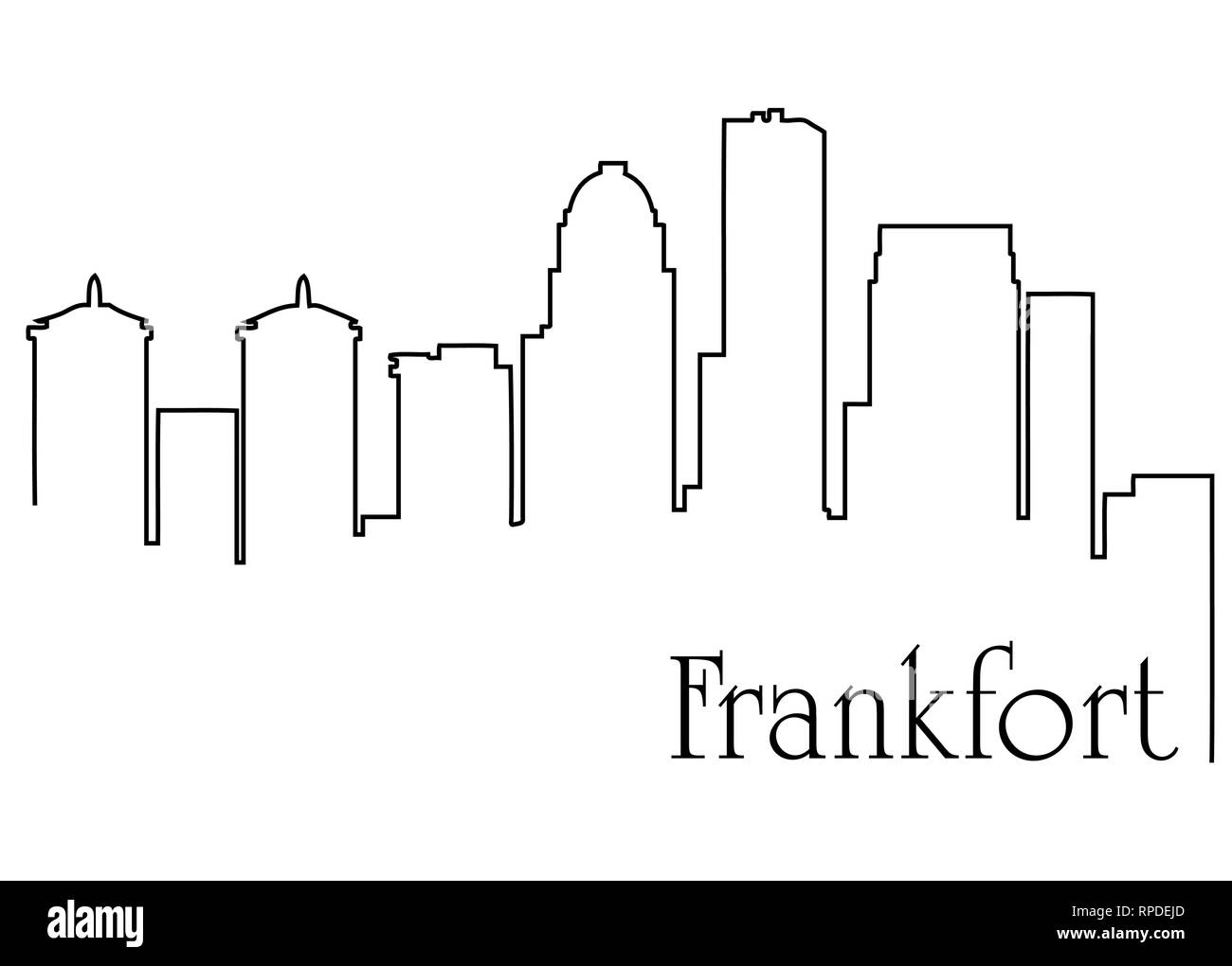 La ville de Francfort un dessin linéaire abstract background with cityscape Illustration de Vecteur