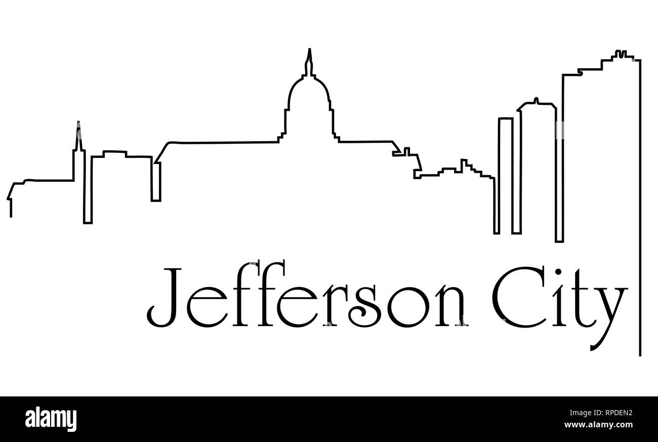 Jefferson City un dessin linéaire abstract background with cityscape Illustration de Vecteur