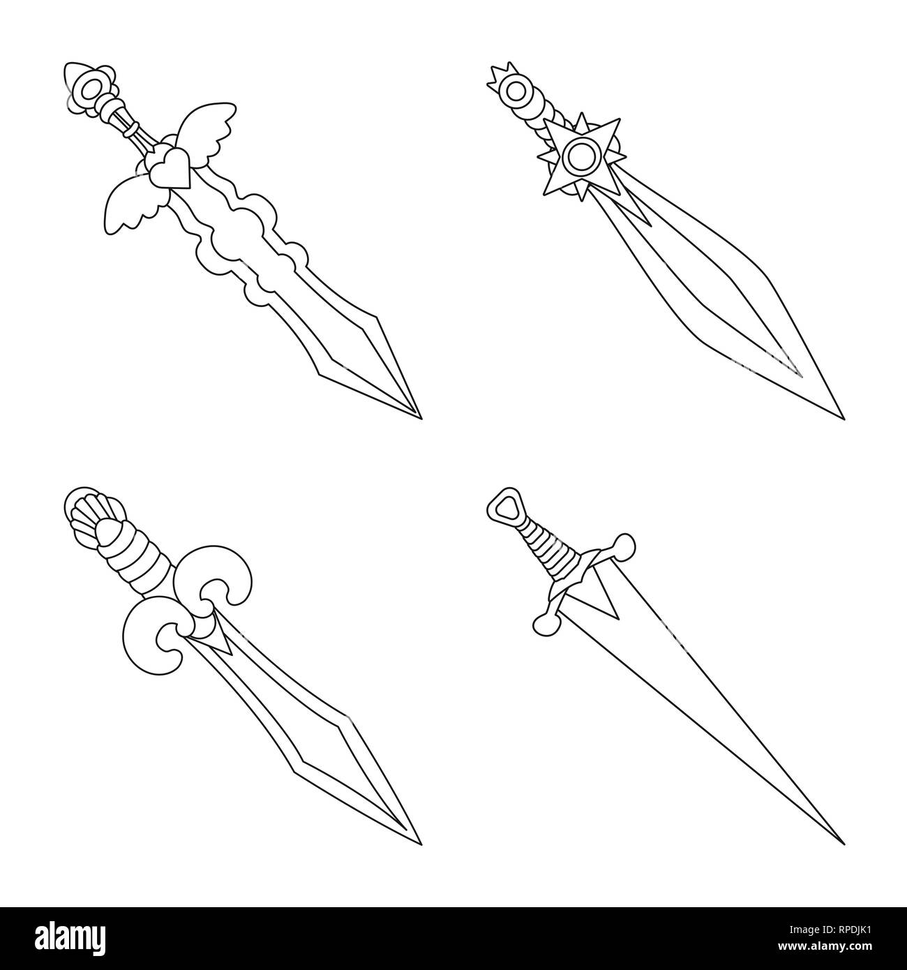 Handle,couilles,decoration,or,conquérant,acier,cuivre,argent,bataille,parure,vieux,militaires,,soldat,fantasy warrior,le meurtre,ailes,star,ruby,jeu,armor,forte,lame,épée,couteau,dague arme,sabre,,cité médiévale,set,icône,,illustration,collection,isolé,design,graphisme,élément,signer,ligne,contour, vecteurs vecteur , Illustration de Vecteur
