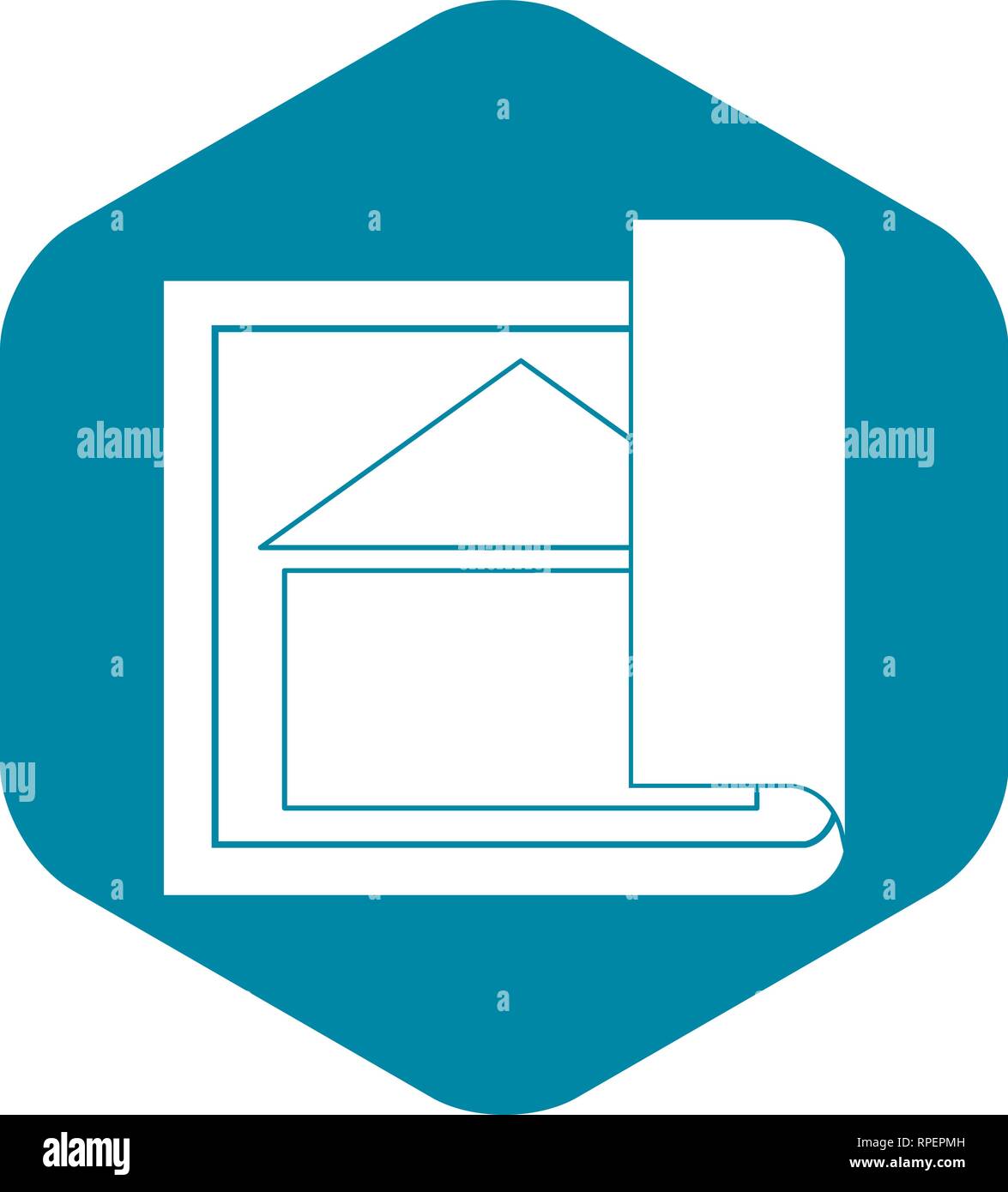 Plan de bâtiment, l'icône de style simple. Illustration de Vecteur