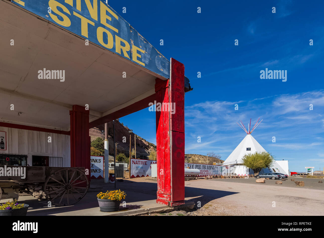 Stateline Magasin général le long de la bande de postes de traite et des boutiques de souvenirs dans Lupton le long de l'historique Route 66, Arizona, USA [pas de biens ; ava Banque D'Images