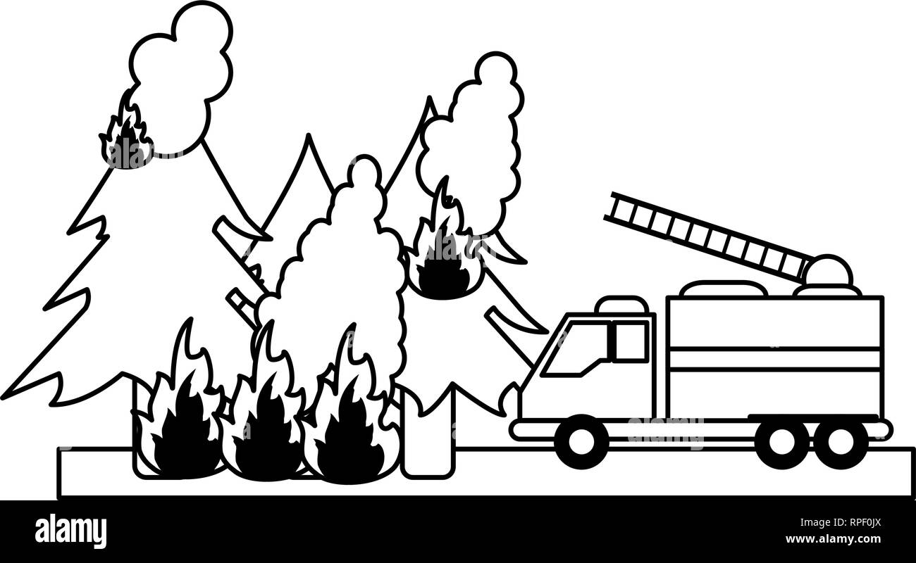 Camion de pompiers du service forestier Banque d'images vectorielles