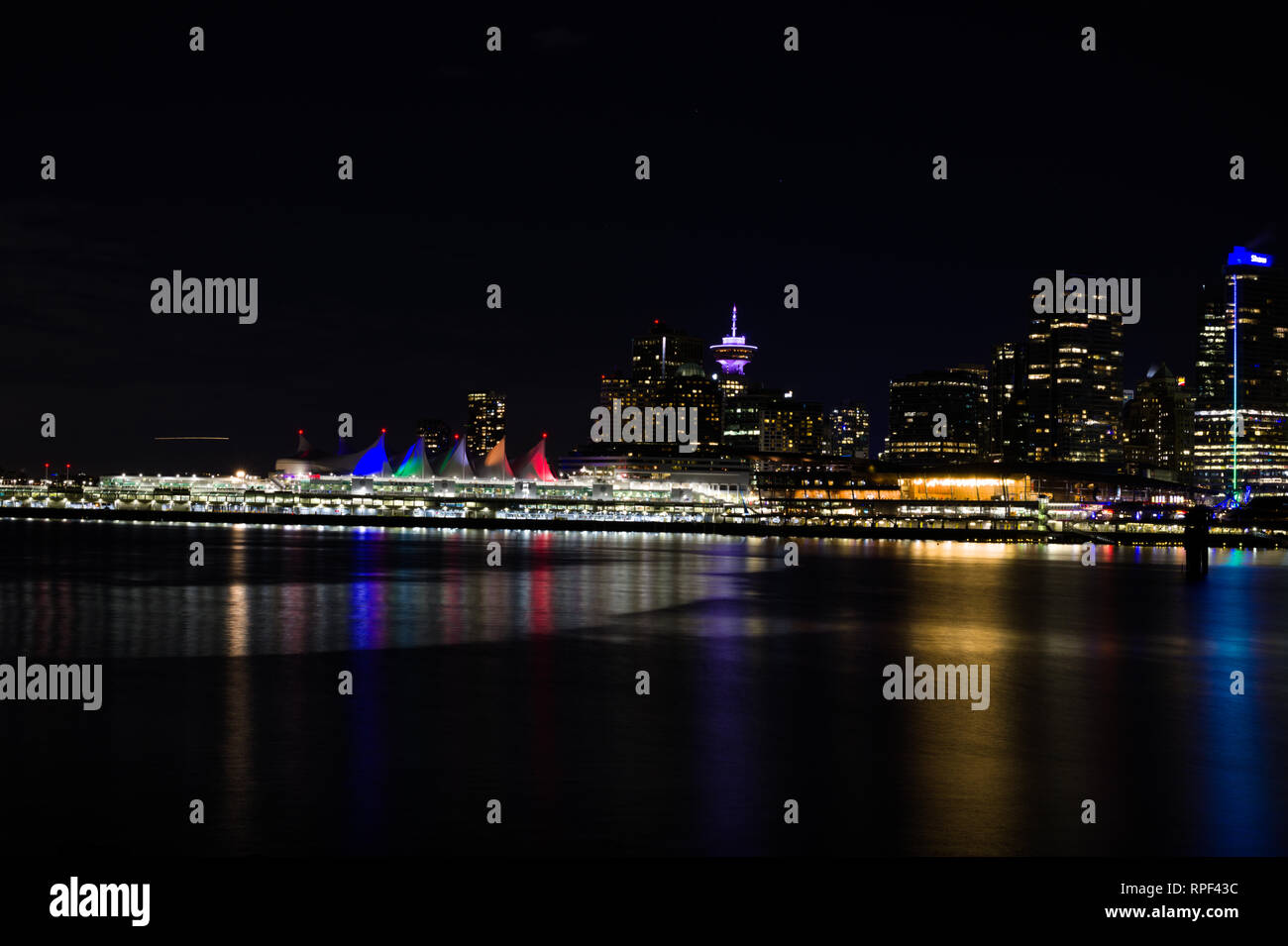 Canada place de nuit à Vancouver, Colombie-Britannique, Canada Banque D'Images