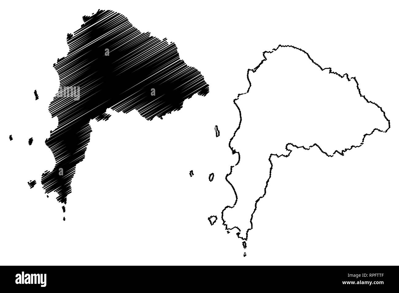 La province de Chonburi (Royaume de Thaïlande, Siam, Provinces de la Thaïlande) map vector illustration gribouillage, croquis Chonburi localisation Illustration de Vecteur