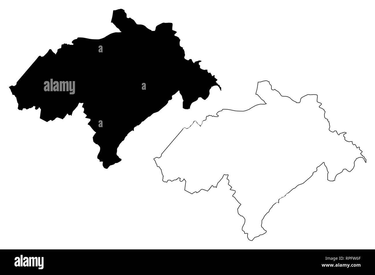 Midlothian (Royaume-Uni, Ecosse, le gouvernement local en Ecosse) map vector illustration gribouillage, croquis Edinburghshire (comté d'Édimbourg) carte Illustration de Vecteur
