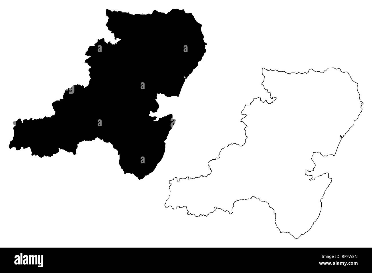 L'Aberdeenshire (Écosse, Royaume-Uni, l'administration locale en Ecosse) map vector illustration, croquis gribouillis d'Aberdeenshire site Illustration de Vecteur