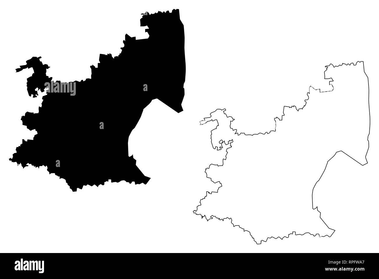 La province de Mpumalanga (Provinces de l'Afrique du Sud, République d'Afrique du Sud, les divisions administratives, RSA) map vector illustration, croquis Mpum gribouillis Illustration de Vecteur
