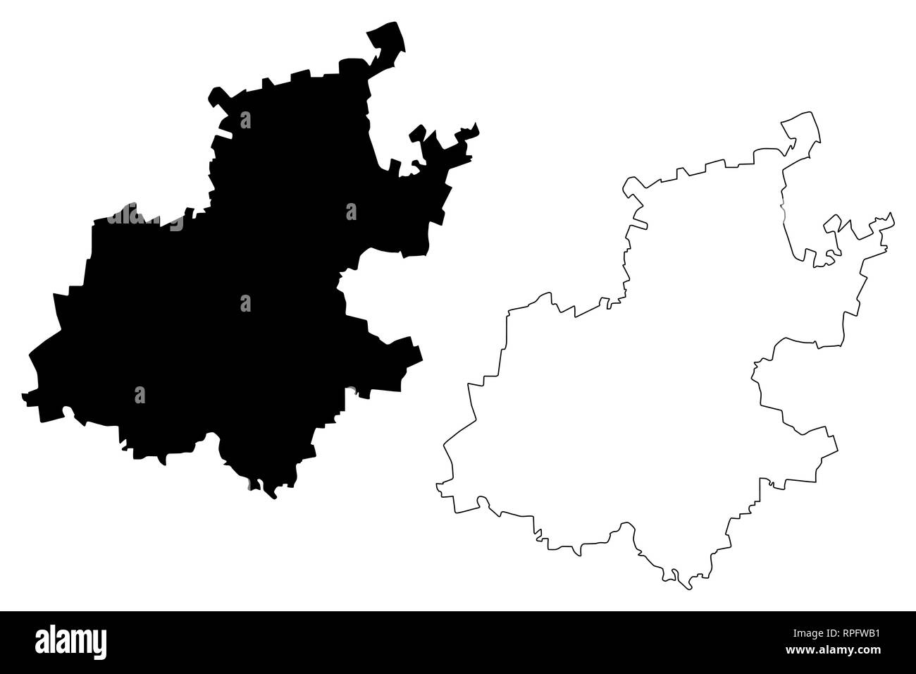 La province de Gauteng (Provinces de l'Afrique du Sud, République d'Afrique du Sud, les divisions administratives, RSA) map vector illustration gribouillage, croquis Gauteng Illustration de Vecteur