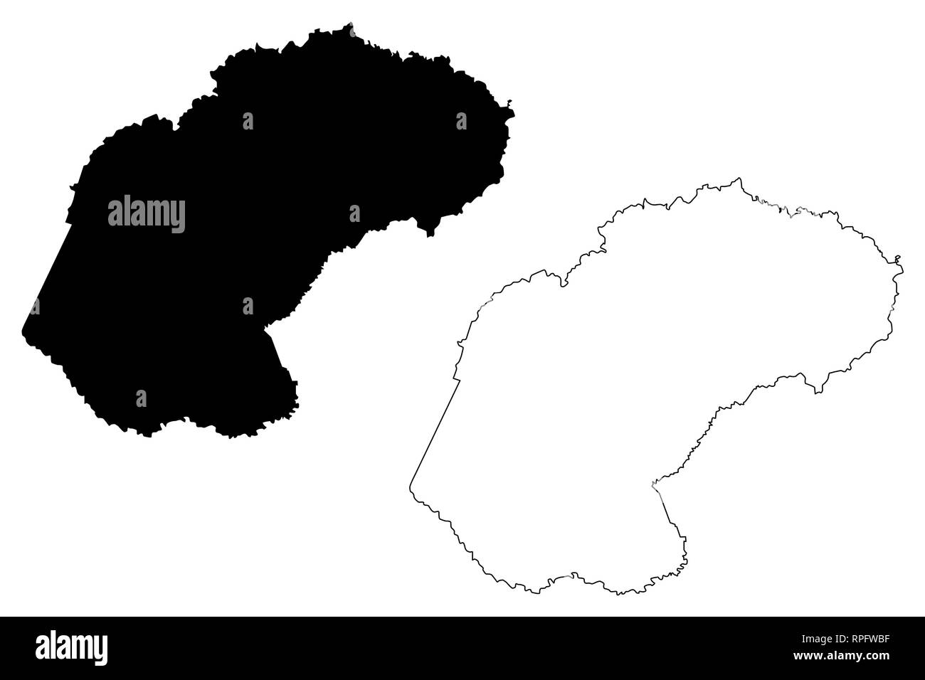 La province de l'État libre (Provinces de l'Afrique du Sud, République d'Afrique du Sud, les divisions administratives, RSA) map vector illustration, scribble sketch Oran Illustration de Vecteur