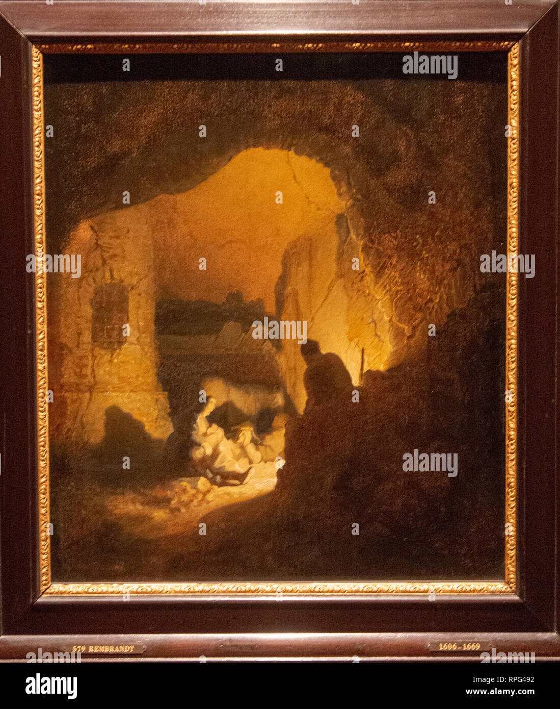 Au repos des voyageurs par le peintre Rembrandt van Rijn Banque D'Images Au repos des voyageurs par le peintre Rembrandt van Rijn Banque D'Images