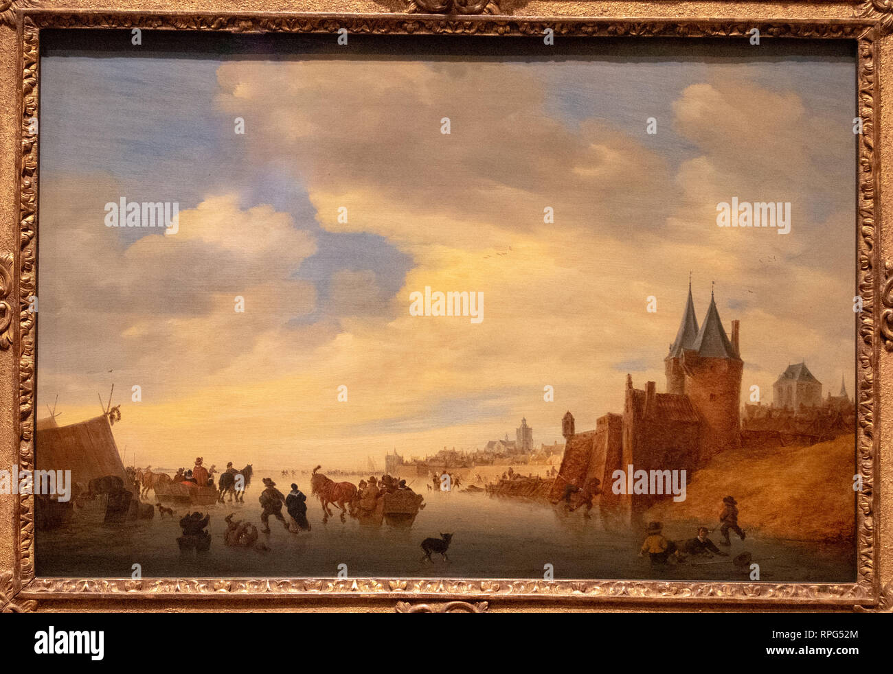 Paysage d'hiver à Arnhem par la peintre Salomon van Ruysdael Banque D'Images Paysage d'hiver à Arnhem par la peintre Salomon van Ruysdael Banque D'Images