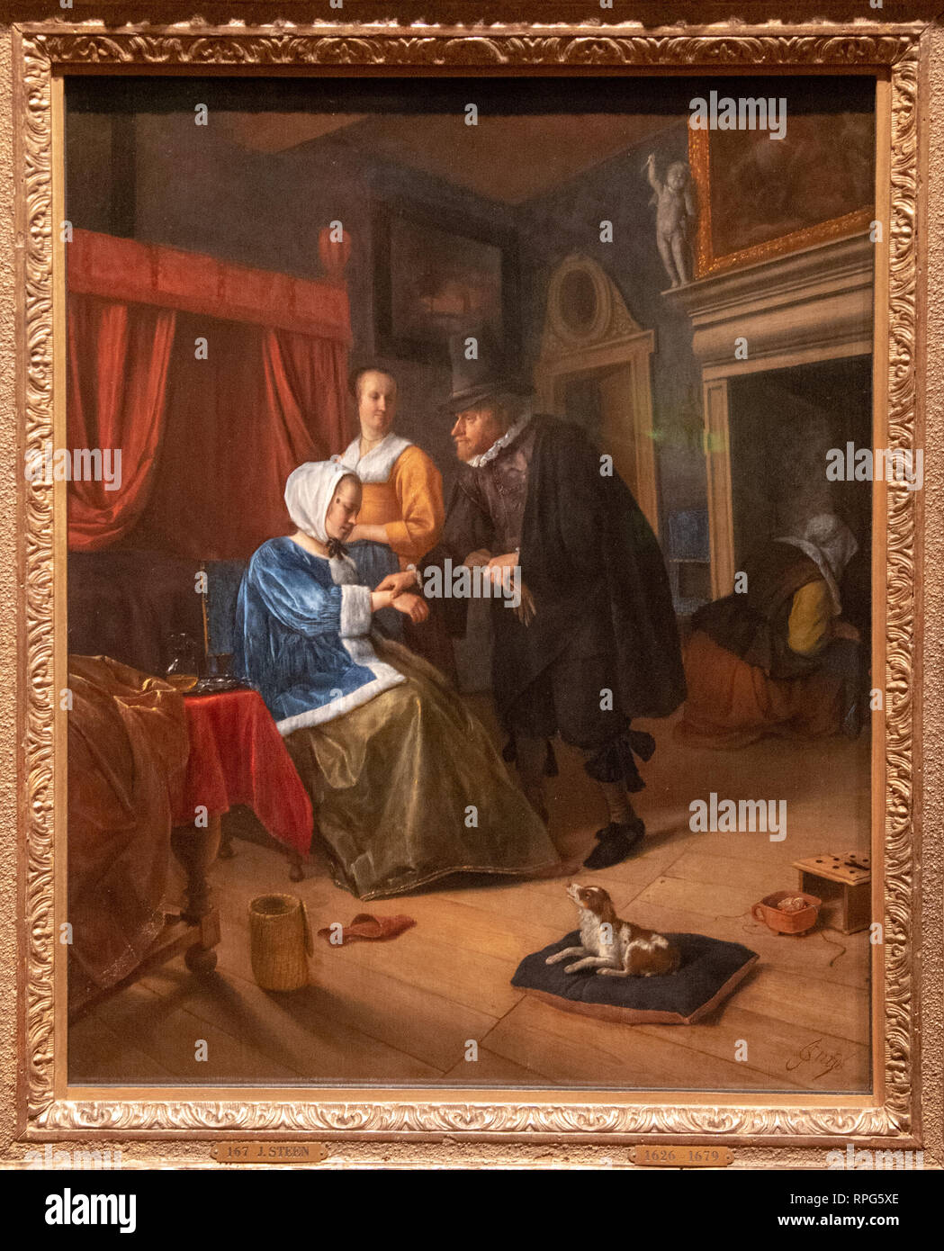 La jeune fille malade par peintre Jan Steen Banque D'Images La jeune fille malade par peintre Jan Steen Banque D'Images