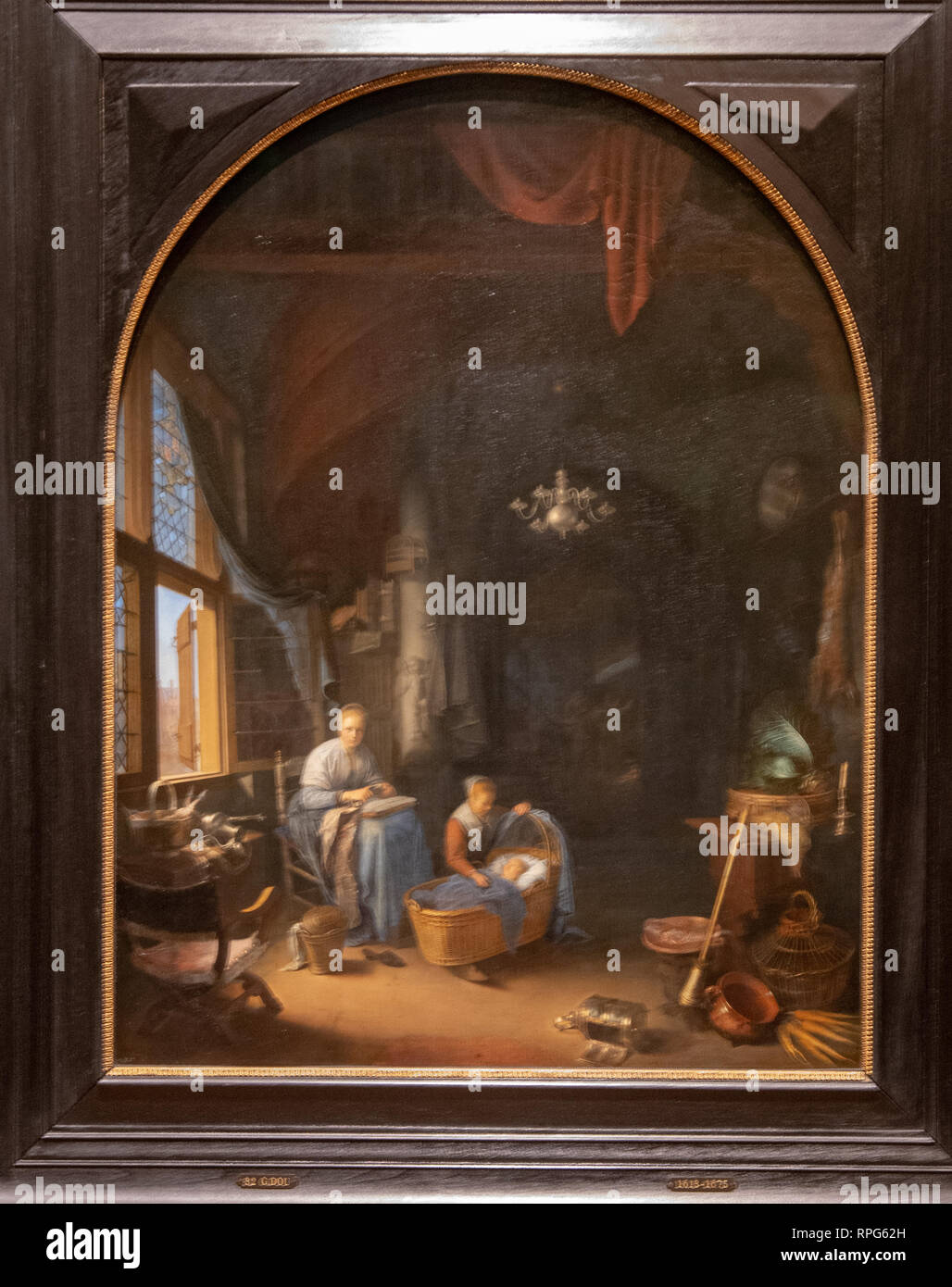 La jeune mère peintre par Gerard Dou Banque D'Images La jeune mère peintre par Gerard Dou Banque D'Images