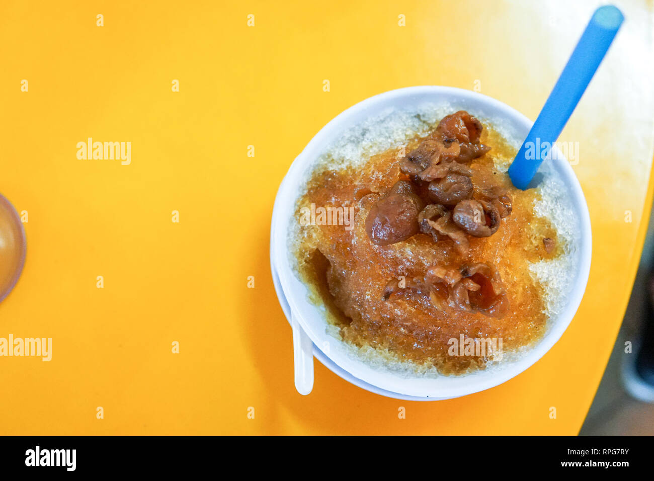 Longane Séché des fruits sur glace rasage, un célèbre dessert de la Malaisie. -Droit Banque D'Images