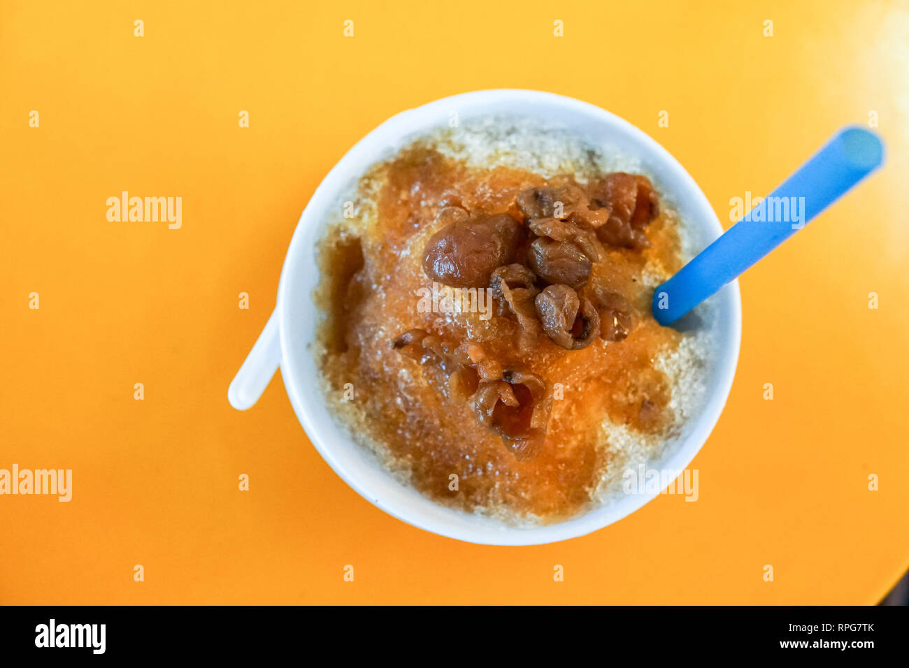 Longane Séché des fruits sur glace rasage, un célèbre dessert de la Malaisie. -Droit Banque D'Images