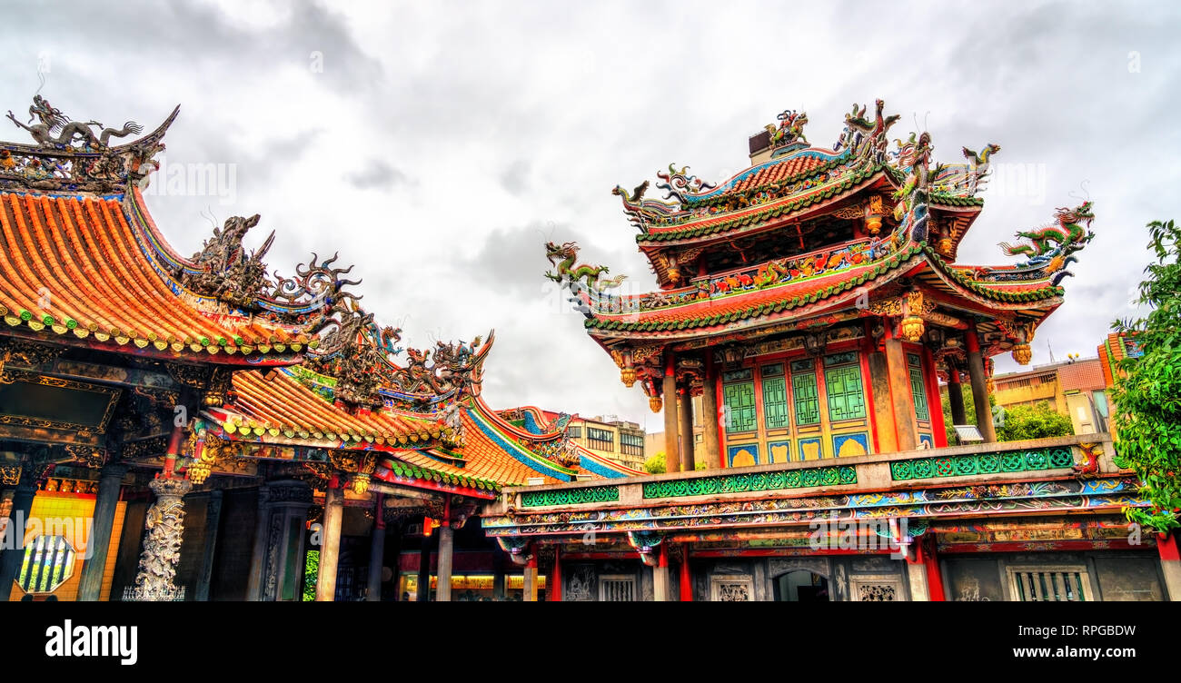 Temple de Longshan à Taipei, Taiwan Banque D'Images