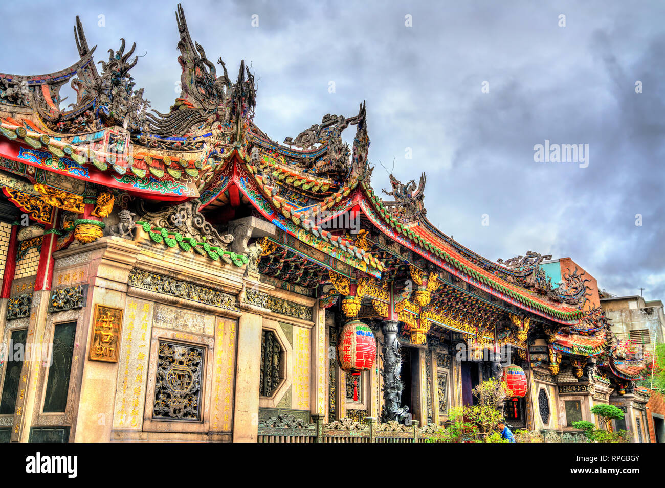 Temple de Longshan à Taipei, Taiwan Banque D'Images