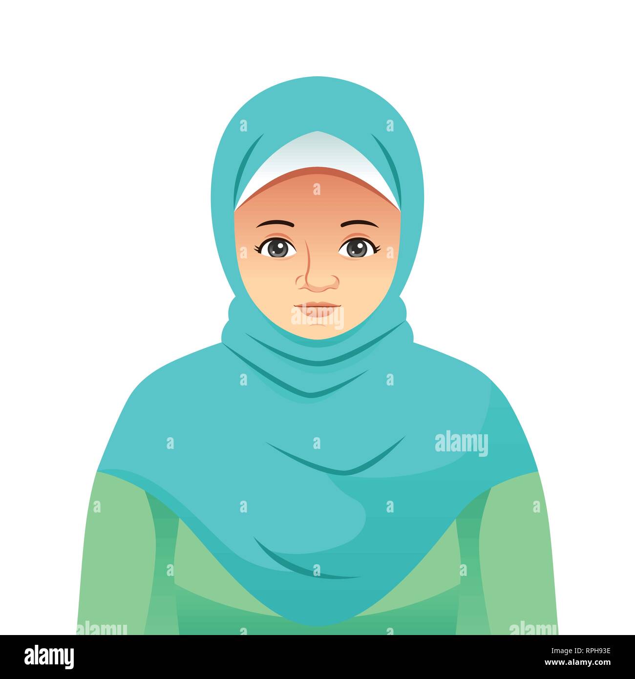 Un vecteur illustration de Portrait de belle femme musulmane Illustration de Vecteur