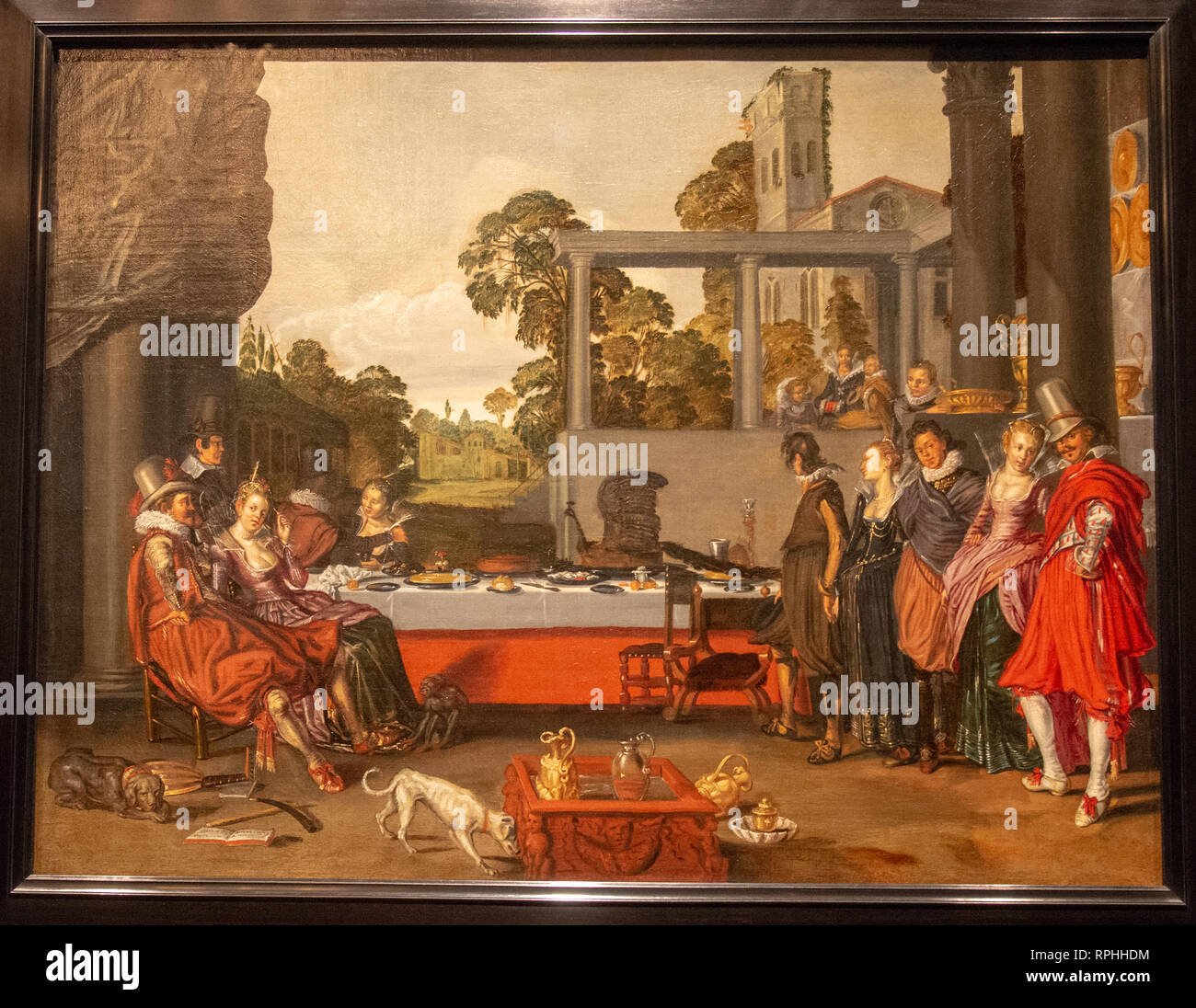 Merry company sur une terrasse, par le peintre Willem Buytewech Banque D'Images Merry company sur une terrasse, par le peintre Willem Buytewech Banque D'Images