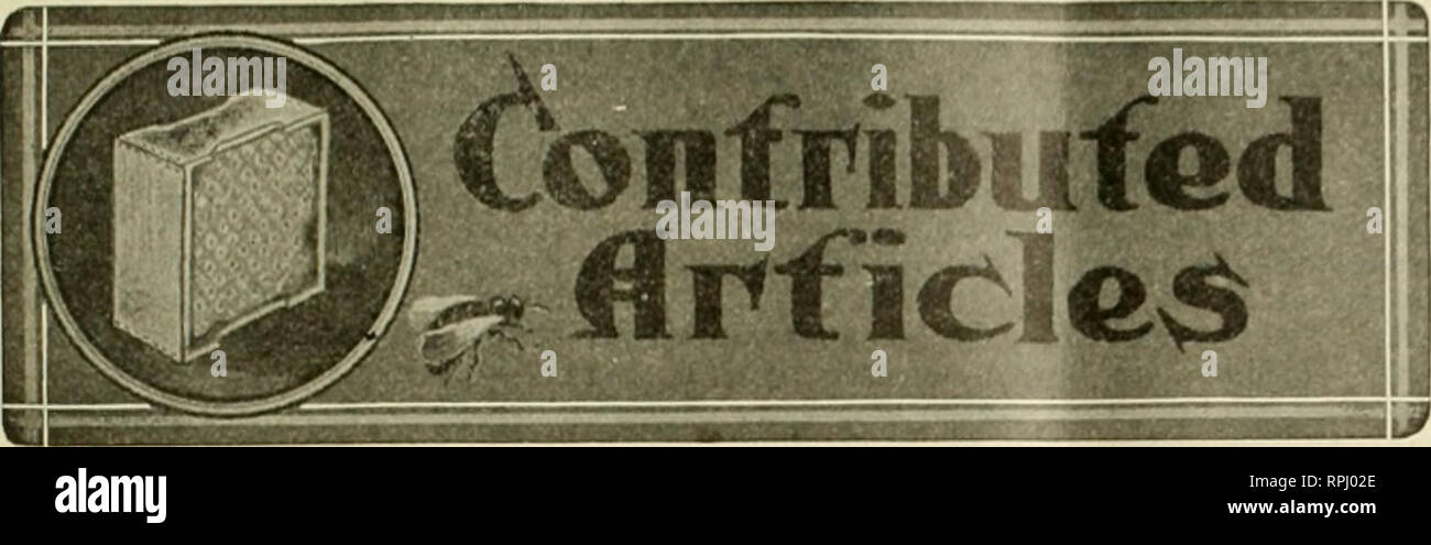 . American Bee Journal. La culture de l'abeille ; les abeilles. 2 mai 1907 Journal Officiel 373 American liee )&gt ; =.^^ ga J. n° 3-Choses à faire, et pourquoi la gestion au cours de la récolte- Valeur des noyaux précoce par R. C. AIKIN. Avoir dit à liovv à gérer pour obtenir le plus grand nombre d'abeilles prêtes pour la récolte, aussi comment contrôler l'essaim- ing pour le même temps, il y a aussi la gestion financière au cours de l'écoulement. C'est une chose que de gérer nos abeilles à la précédente récolte, mais une tout autre chose durant la récolte et l'écoulement dans la natu- ral-swarm saison quand nous avons le plus grand nombre de facteurs pour faire face à. Mais la gestion Banque D'Images