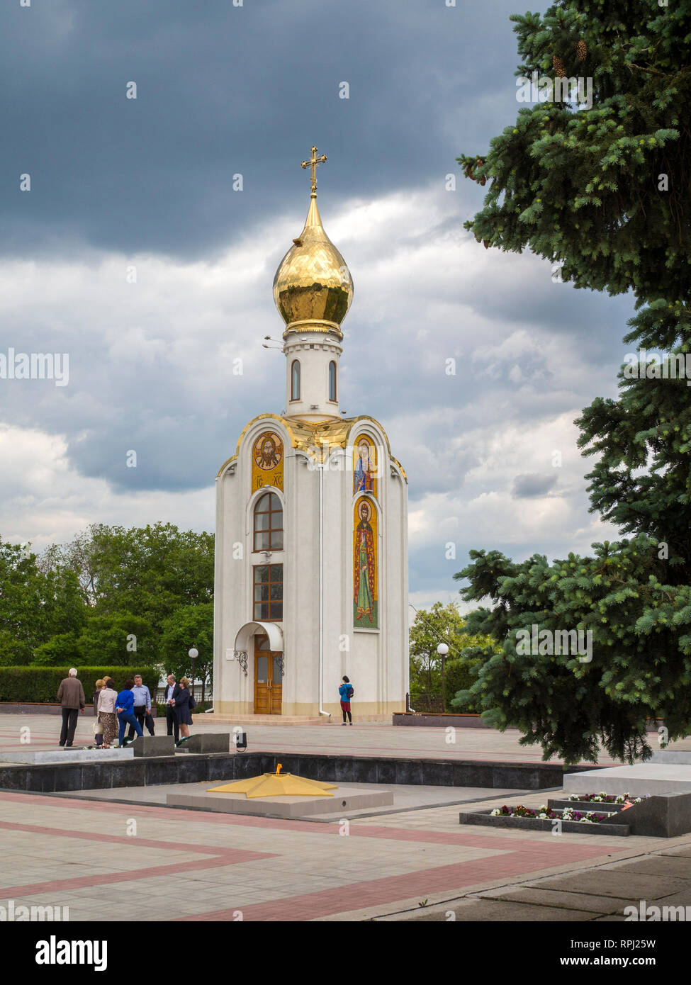 Une église monument à Tiraspol, la capitale de la Transnistrie, une rupture de l'état de la République de Moldova. Banque D'Images