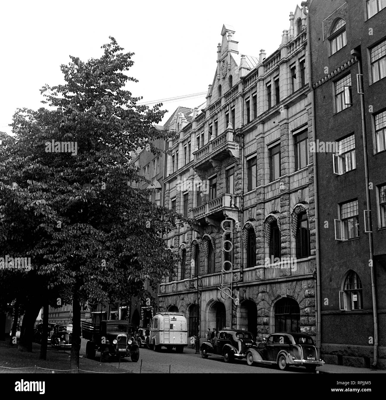 La Maison de la Radio de la Radiotélévision finlandaise à Helsinki, Street View, 1930. Banque D'Images